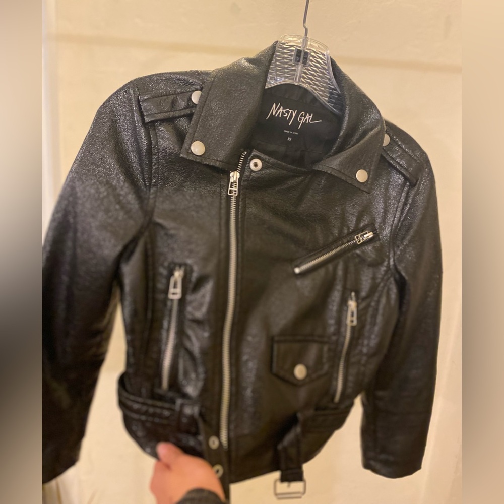 Nasty Gal Shimmering Black Kids Jacket